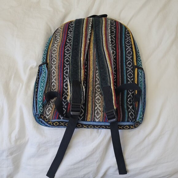 New Colorado Woven Hemp Canvas Back Pack 3 Large Pockets and side Drink holder main image 5